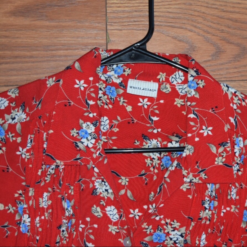 Vintage Red Floral Maxi Dress - Picture 3 of 8